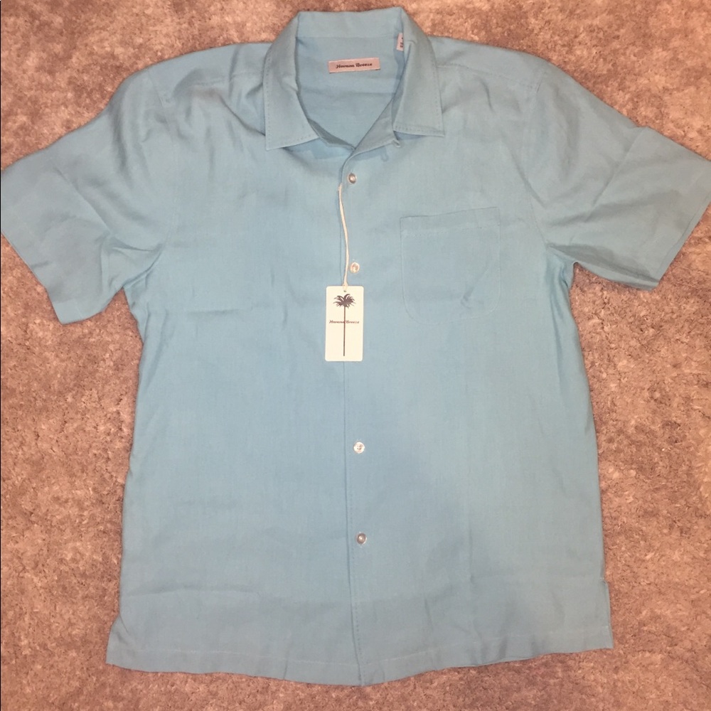 Havana Breeze Sky Blue SILK blend Hawaiian shirt